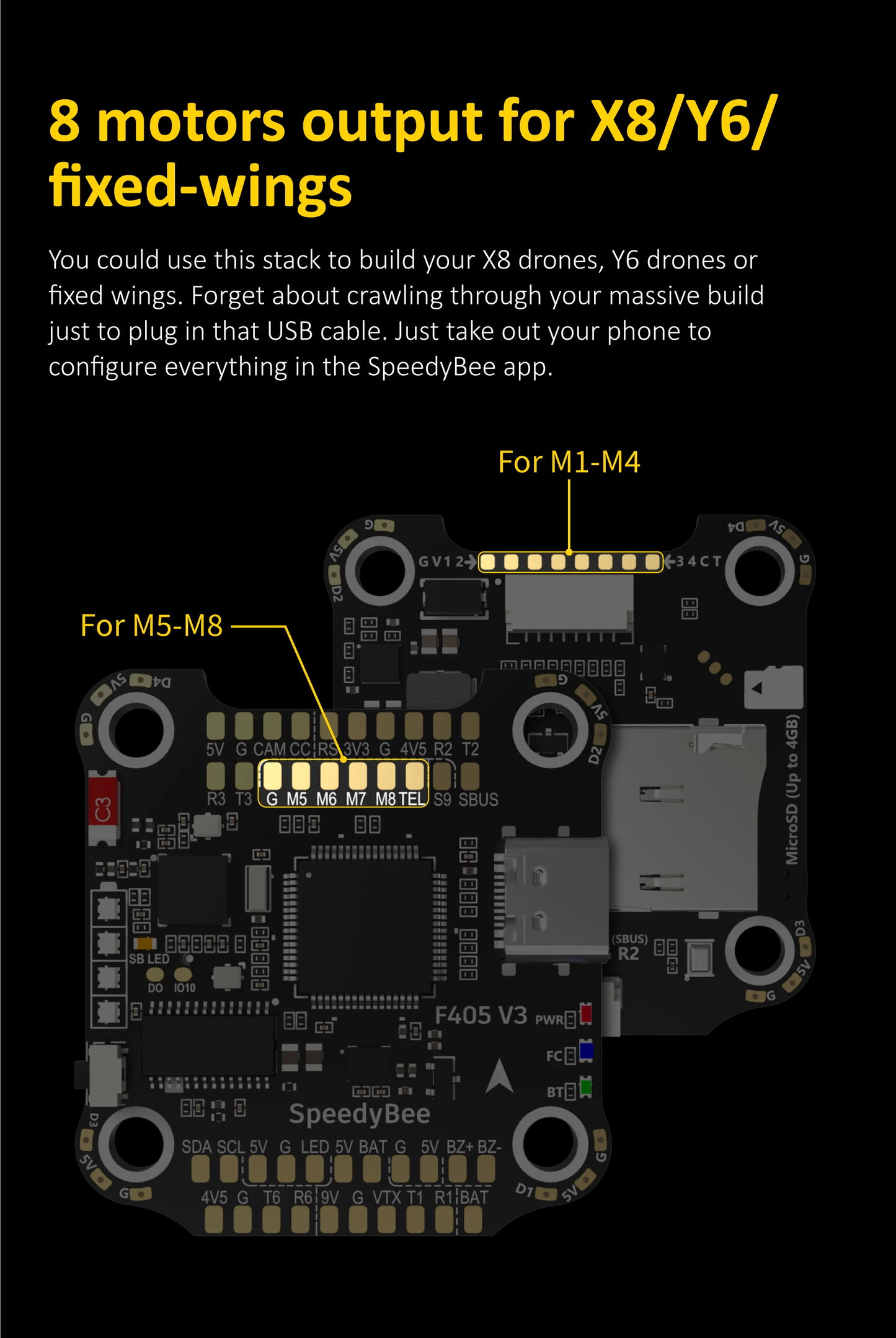 Controlador de vuelo Speedybee F405 V3 50A Stack U-Angel-1988