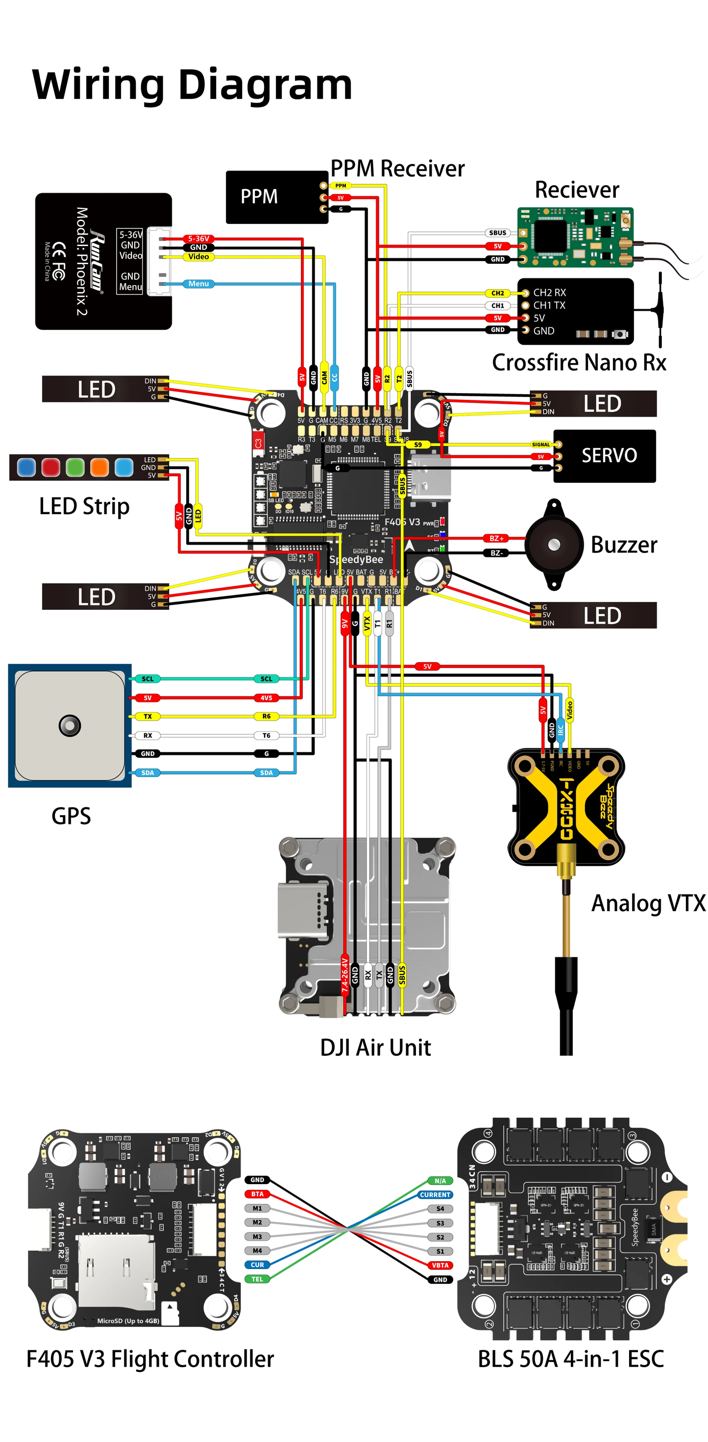 Controlador de vuelo Speedybee F405 V3 50A Stack U-Angel-1988