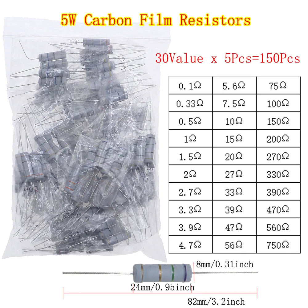 Juego de resistencias de película de carbono