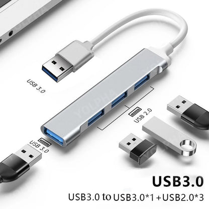 Concentrador USB 3.0 de 4 puertos Yolpha