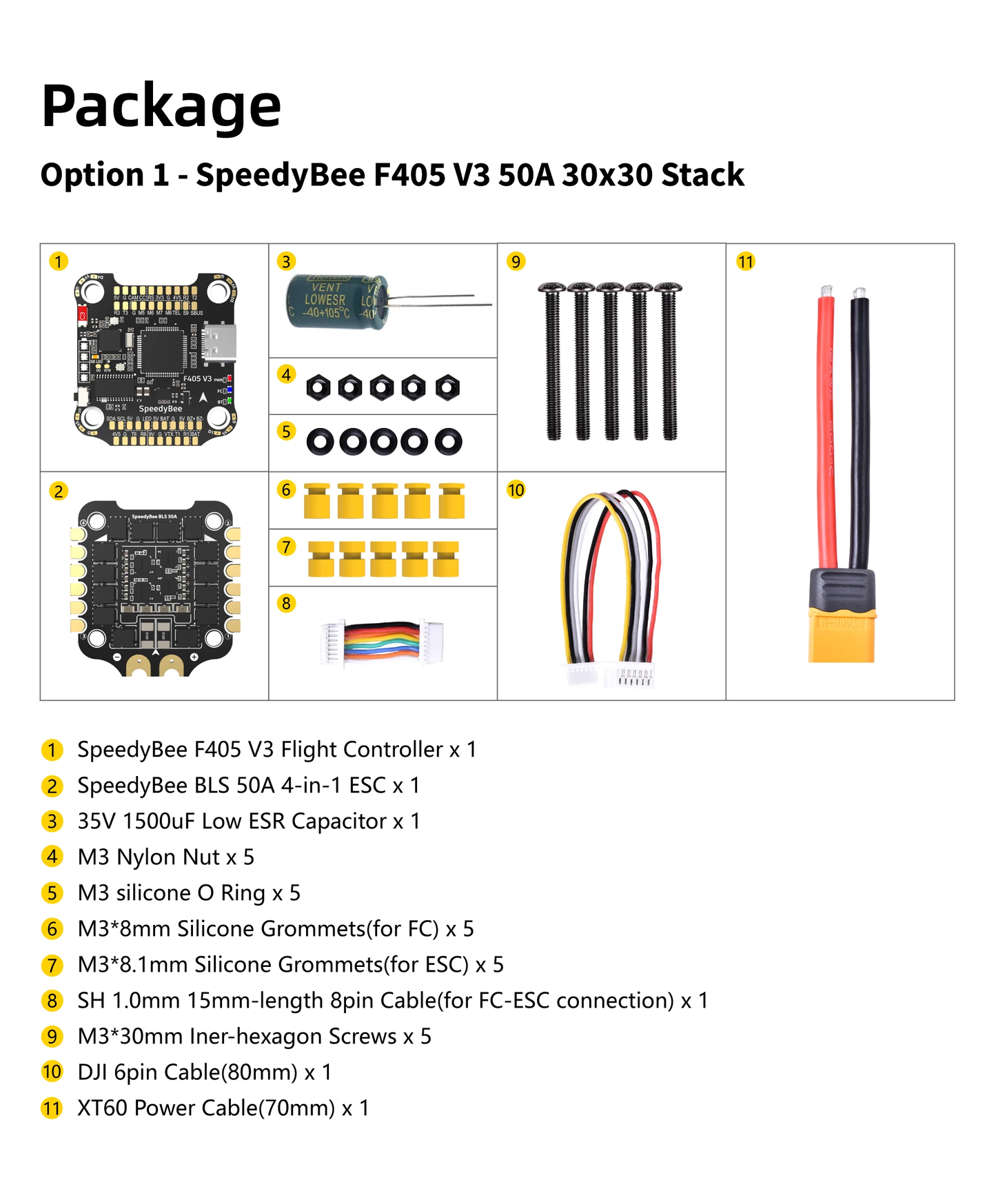 Controlador de vuelo Speedybee F405 V3 50A Stack U-Angel-1988