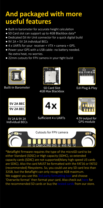 Controlador de vuelo Speedybee F405 V3 50A Stack U-Angel-1988