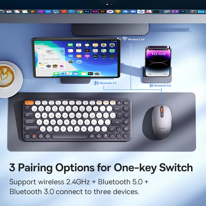 teclado con ratón bluetooth Baseus